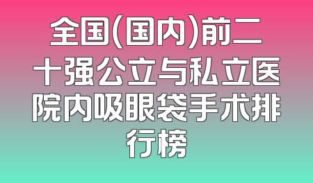 全国（国内）前二十强公立与私立医院内吸眼袋手术排行榜