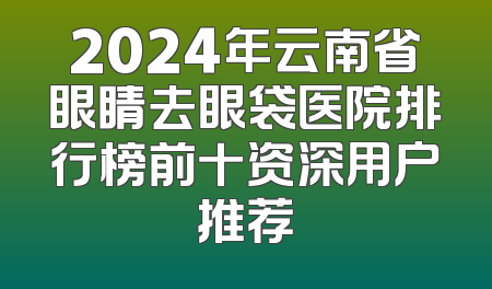 2024年云南省眼睛去眼袋医院排行榜前十资深用户推荐