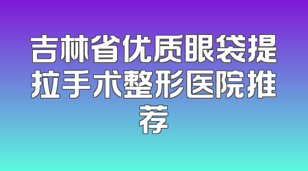 吉林省优质眼袋提拉手术整形医院推荐