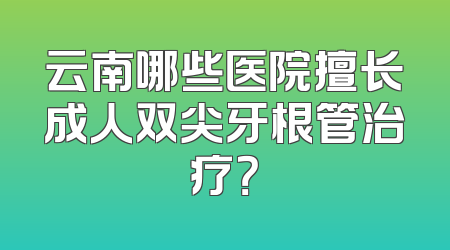 云南哪些医院擅长成人双尖牙根管治疗？