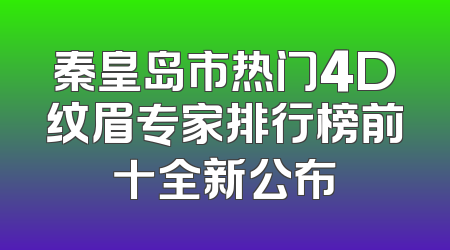 秦皇岛市热门4D纹眉专家排行榜前十全新公布