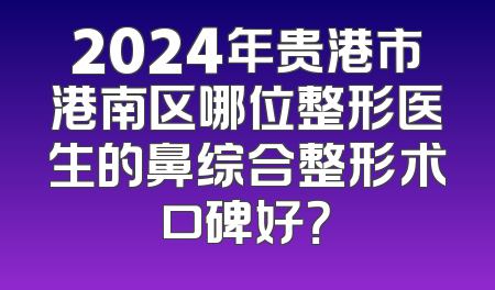 2024年贵港市港南区哪位整形医生的鼻综合整形术口碑好？