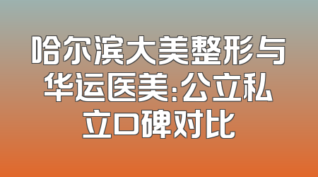 哈尔滨大美整形与华运医美：公立私立口碑对比