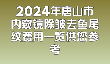 2024年唐山市内窥镜除皱去鱼尾纹费用一览供您参考