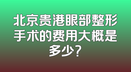 北京贵港眼部整形手术的费用大概是多少？