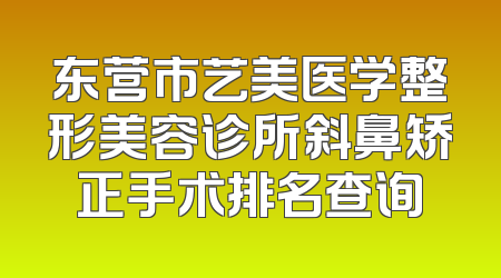 东营市艺美医学整形美容诊所斜鼻矫正手术排名查询