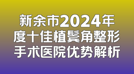 新余市2024年度十佳植鬓角整形手术医院优势解析