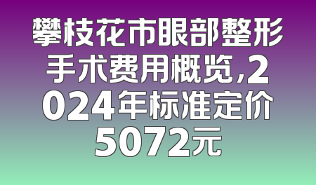 攀枝花市眼部整形手术费用概览，2024年标准定价5072元