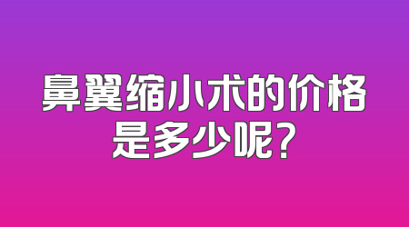 鼻翼缩小术的价格是多少呢？