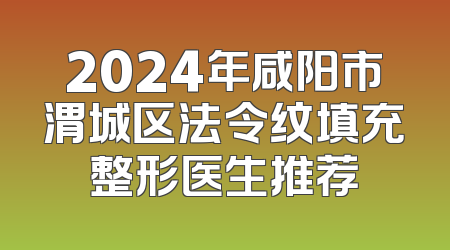 2024年咸阳市渭城区法令纹填充整形医生推荐