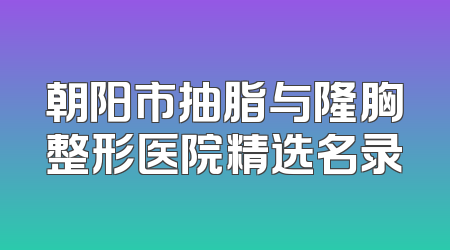 朝阳市抽脂与隆胸整形医院精选名录