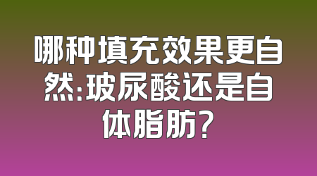 哪种填充效果更自然：玻尿酸还是自体脂肪？