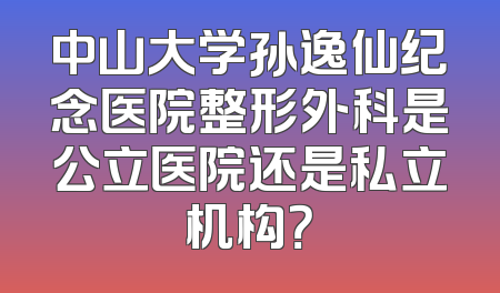 中山大学孙逸仙纪念医院整形外科是公立医院还是私立机构？