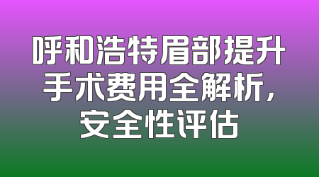 呼和浩特眉部提升手术费用全解析，安全性评估