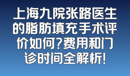 上海九院张路医生的脂肪填充手术评价如何？费用和门诊时间全解析！