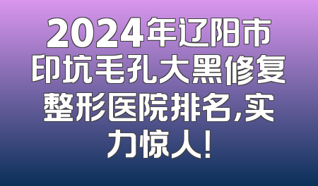 2024年辽阳市印坑毛孔大黑修复整形医院排名，实力惊人！