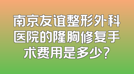 南京友谊整形外科医院的隆胸修复手术费用是多少？