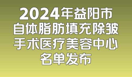 2024年益阳市自体脂肪填充除皱手术医疗美容中心名单发布