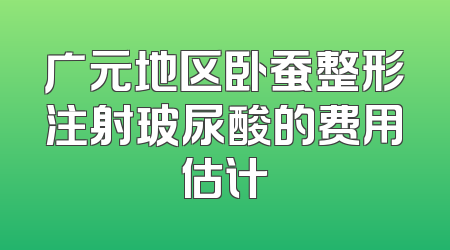 广元地区卧蚕整形注射玻尿酸的费用估计