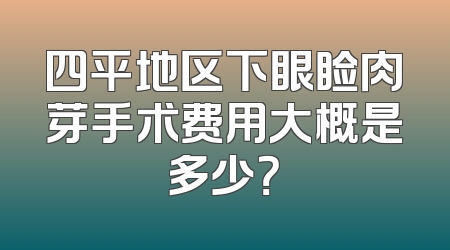 四平地区下眼睑肉芽手术费用大概是多少？
