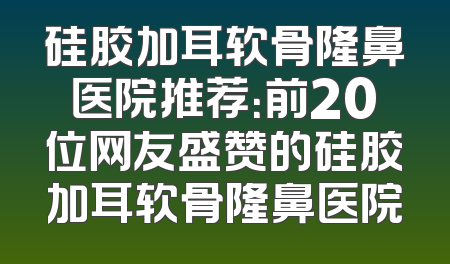 硅胶加耳软骨隆鼻医院推荐：前20位网友盛赞的硅胶加耳软骨隆鼻医院
