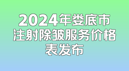 2024年娄底市注射除皱服务价格表发布