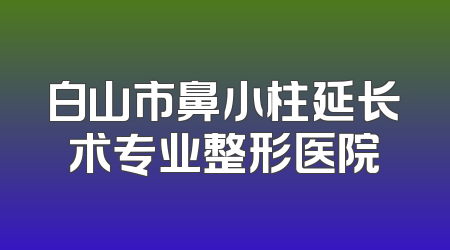 白山市鼻小柱延长术专业整形医院