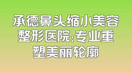 承德鼻头缩小美容整形医院：专业重塑美丽轮廓