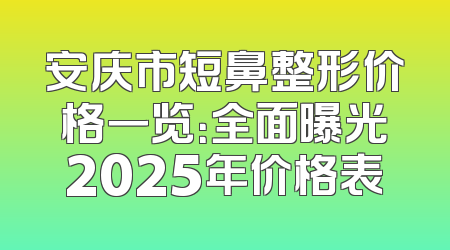 安庆市短鼻整形价格一览：全面曝光2025年价格表