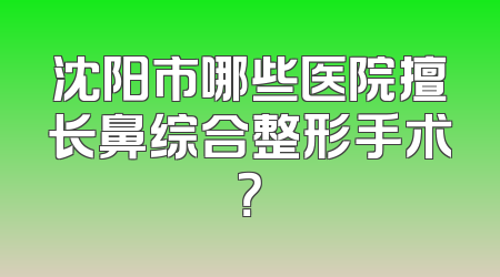 沈阳市哪些医院擅长鼻综合整形手术？