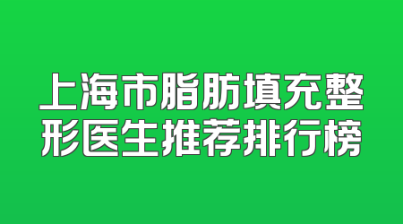 上海市脂肪填充整形医生推荐排行榜