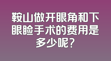 鞍山做开眼角和下眼睑手术的费用是多少呢？