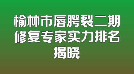 榆林市唇腭裂二期修复专家实力排名揭晓