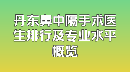 丹东鼻中隔手术医生排行及专业水平概览