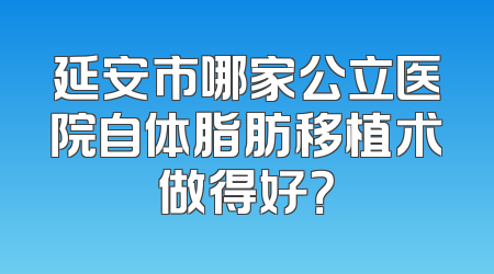 延安市哪家公立医院自体脂肪移植术做得好？