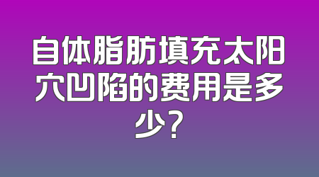 自体脂肪填充太阳穴凹陷的费用是多少？