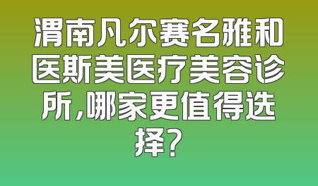 渭南凡尔赛名雅和医斯美医疗美容诊所，哪家更值得选择？