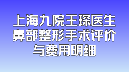 上海九院王琛医生鼻部整形手术评价与费用明细