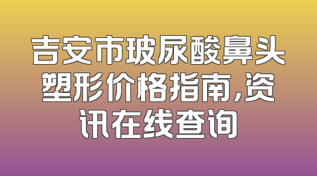 吉安市玻尿酸鼻头塑形价格指南，资讯在线查询