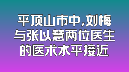 平顶山市中，刘梅与张以慧两位医生的医术水平接近