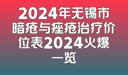 2024年无锡市暗疮与痤疮治疗价位表2024火爆一览