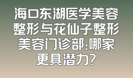 海口东湖医学美容整形与花仙子整形美容门诊部：哪家更具潜力？