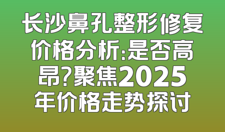 长沙鼻孔整形修复价格分析：是否高昂？聚焦2025年价格走势探讨