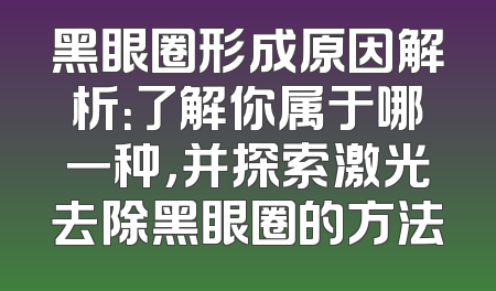 黑眼圈形成原因解析：了解你属于哪一种，并探索激光去除黑眼圈的方法