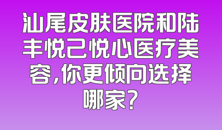 汕尾皮肤医院和陆丰悦己悦心医疗美容，你更倾向选择哪家？
