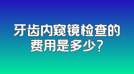 牙齿内窥镜检查的费用是多少？
