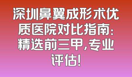 深圳鼻翼成形术优质医院对比指南：精选前三甲，专业评估！