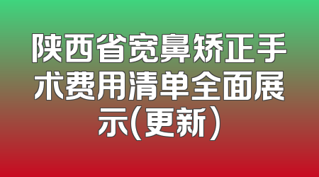 陕西省宽鼻矫正手术费用清单全面展示(更新)