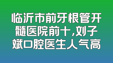 临沂市前牙根管开髓医院前十，刘子斌口腔医生人气高