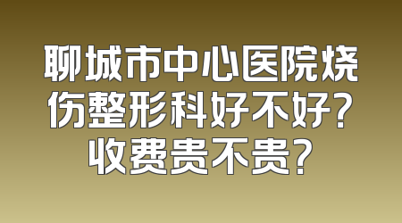 聊城市中心医院烧伤整形科好不好？收费贵不贵？